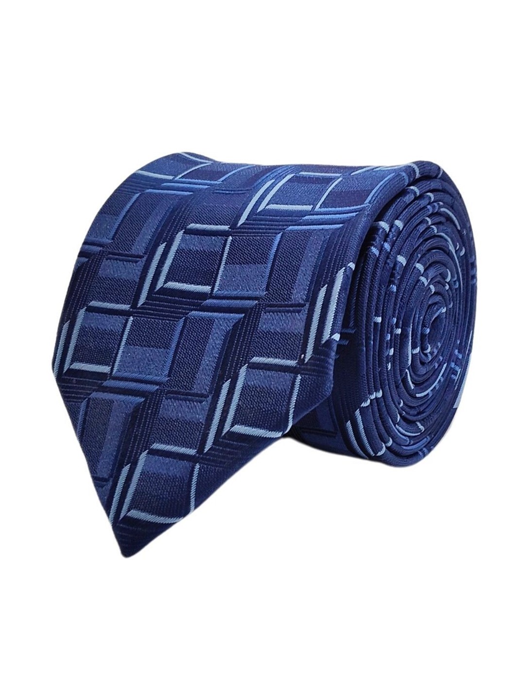 

Blacksmith Men Woven Design Broad Tie, Blue