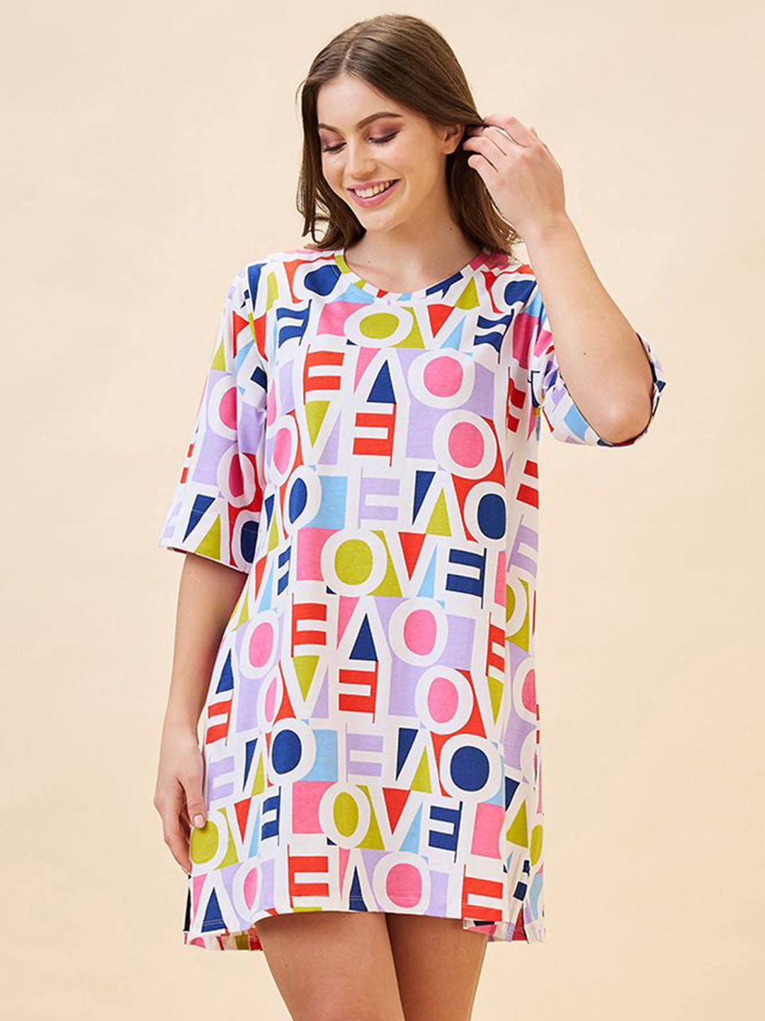 

AV2 Printed Nightdress, White