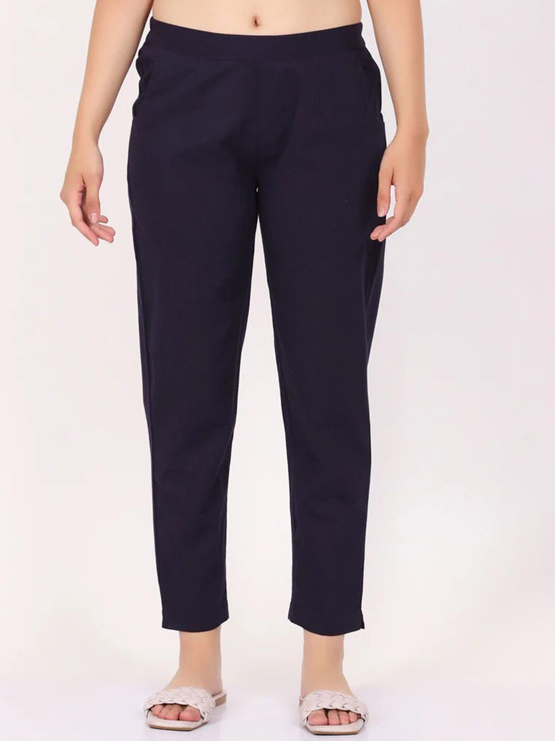 

KASHISHIYA Women Mid-Rise Trousers, Blue