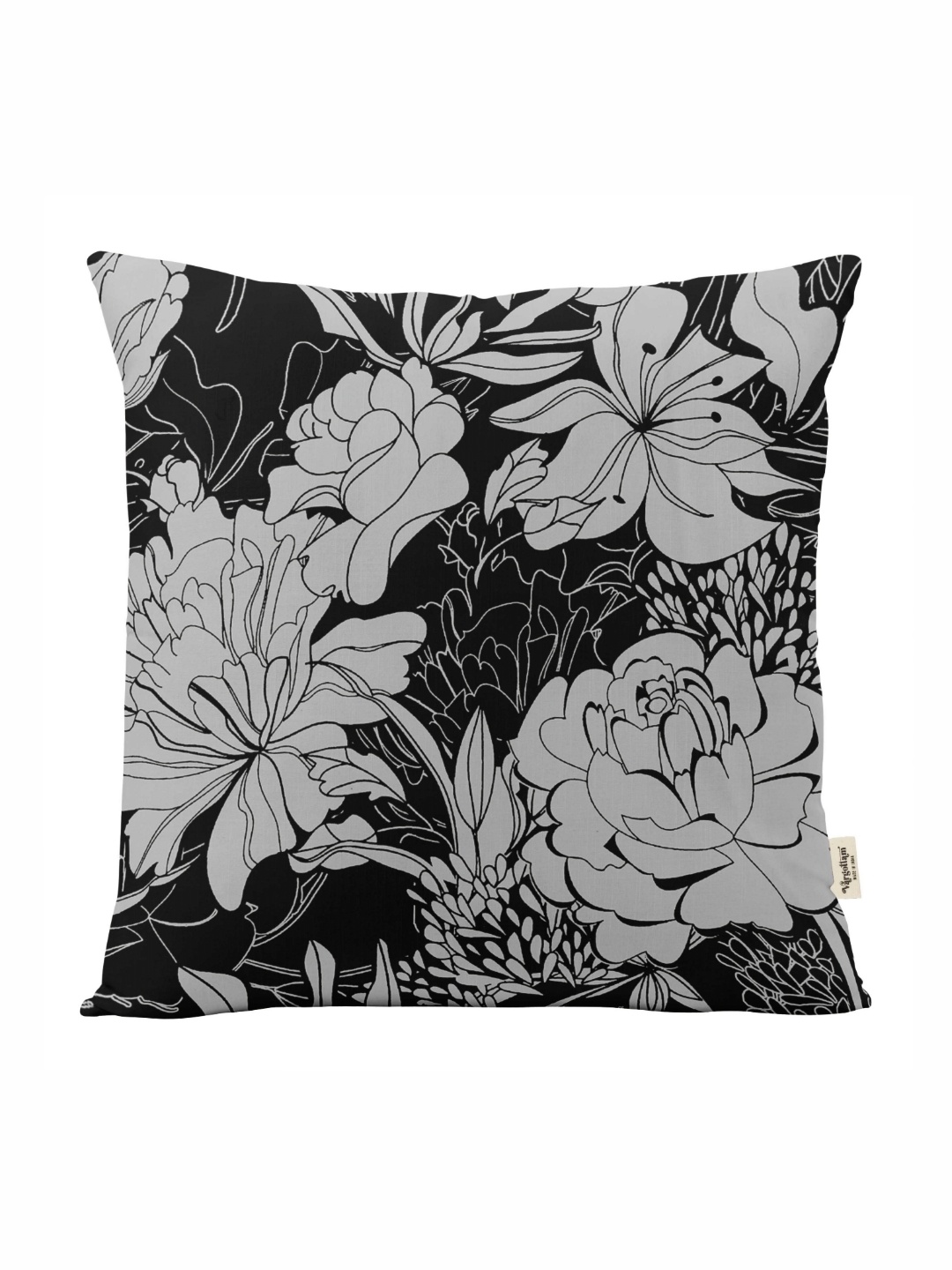 

Vargottam Black Set of 5 Floral Square Cushion Covers