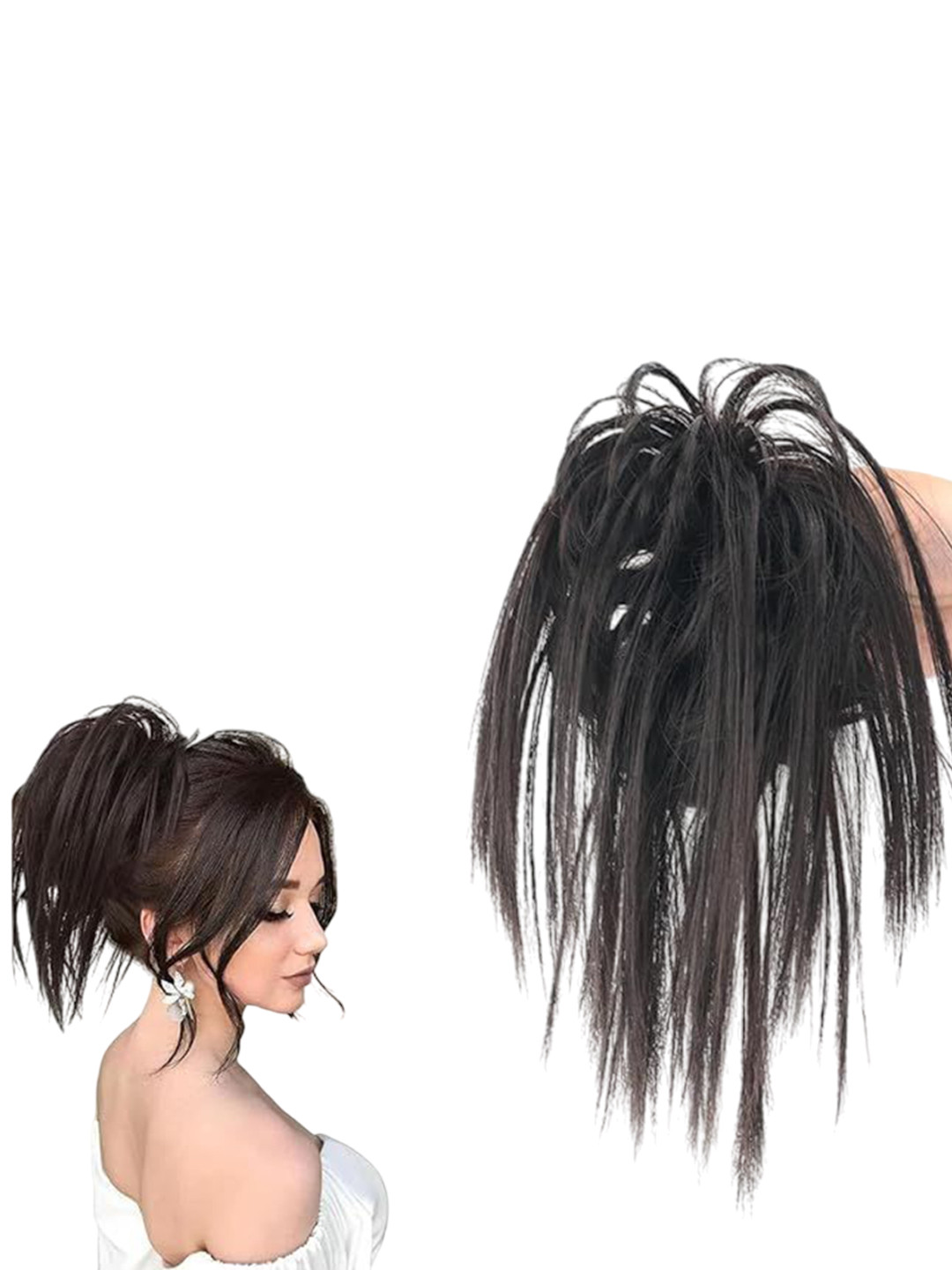 

CRIBE Clip In Straight Ponytail Hair Extension - Brown - 8 Inch