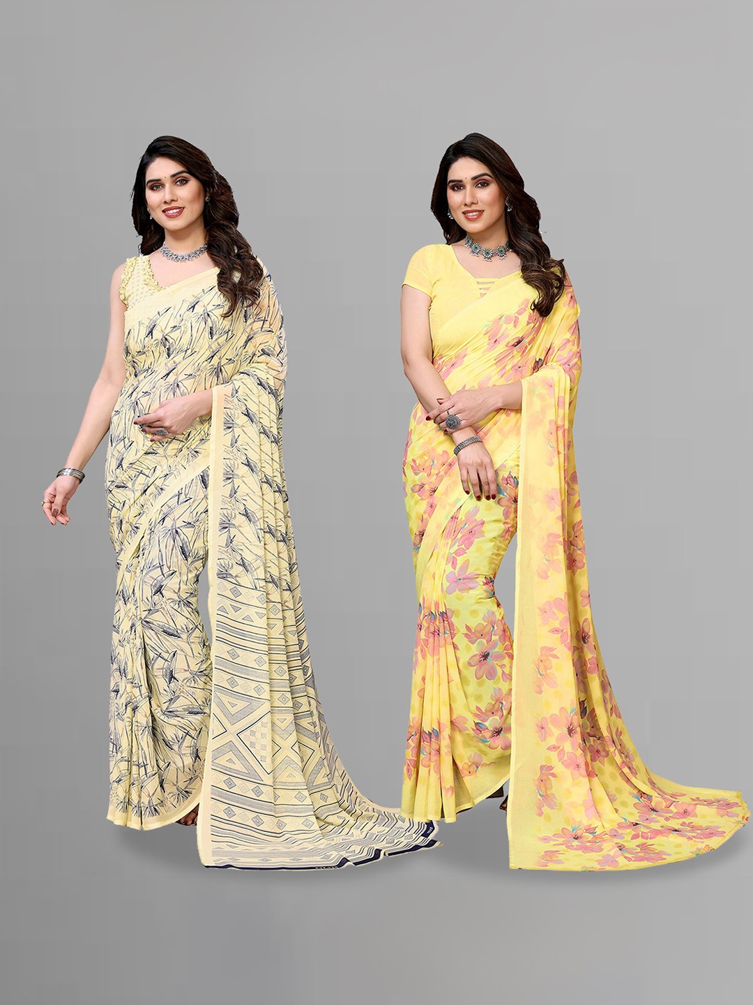 

Moda Rapido Floral Poly Georgette Saree, Yellow