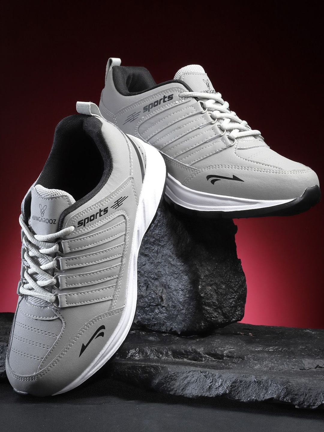 

KANGAROOZ Men Mesh Running Non-Marking Shoes, Grey