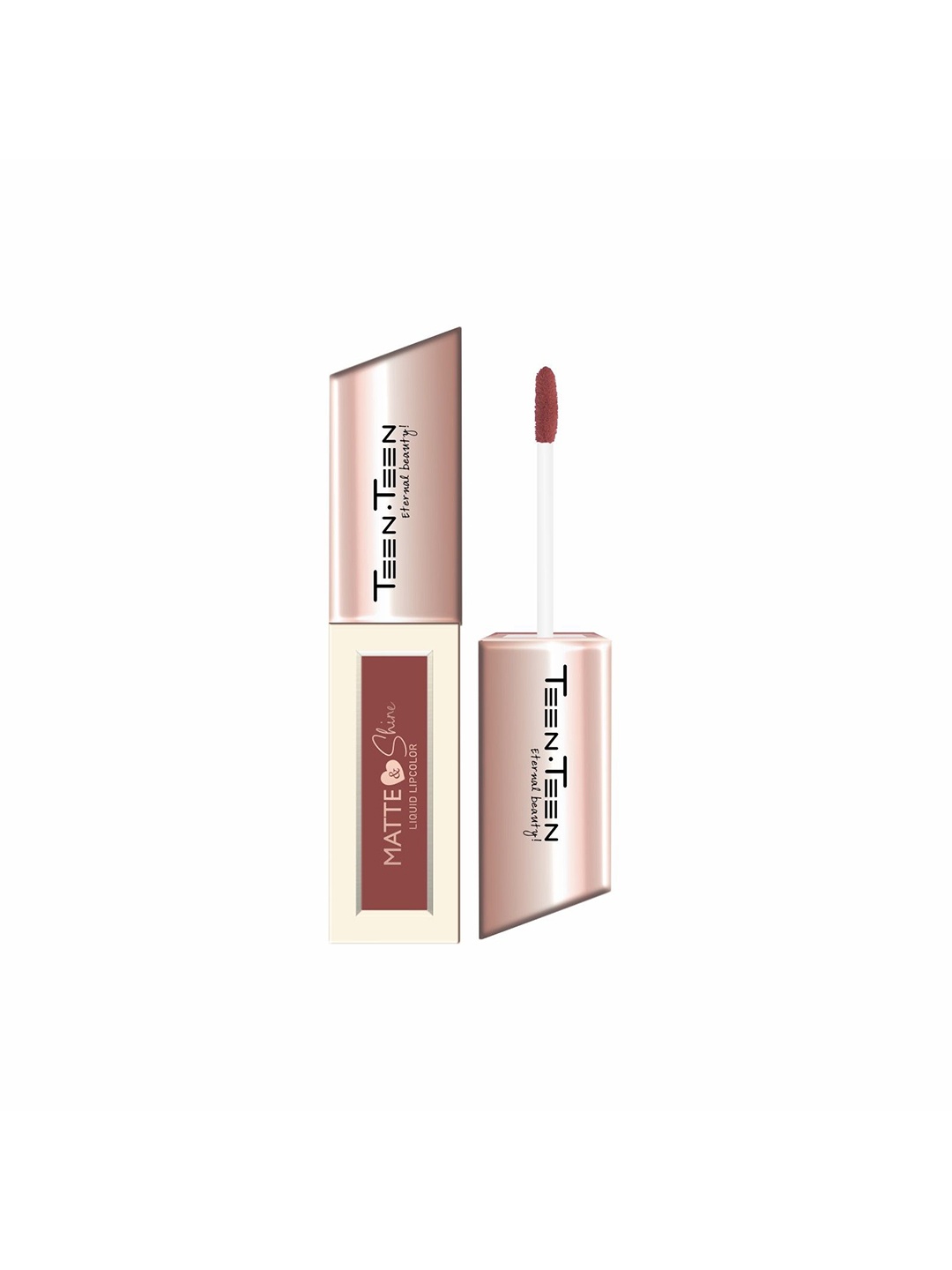 

TEEN TEEN COSMETICS Matte & Shine Waterproof Liquid Lip Colour - 4 ml - Apricote - 08, Nude