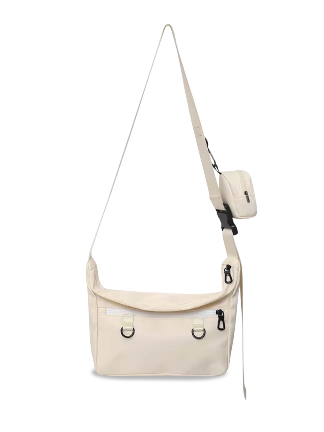 

StyleCast Embellished Bucket Sling Bag with Fringed, White