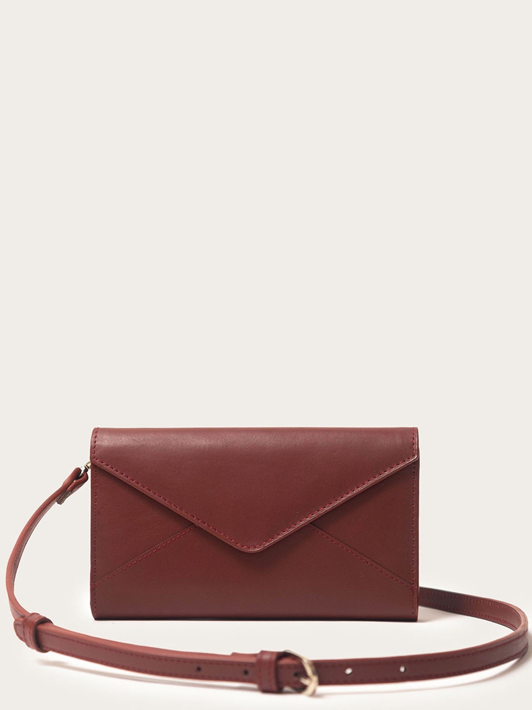 

KELBY HUSTON Leather Structured Handheld Bag, Maroon