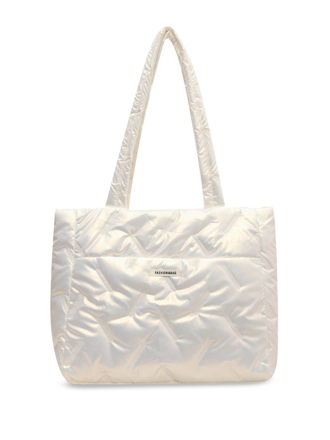 

StyleCast Structured Shoulder Bag with Quilted, White