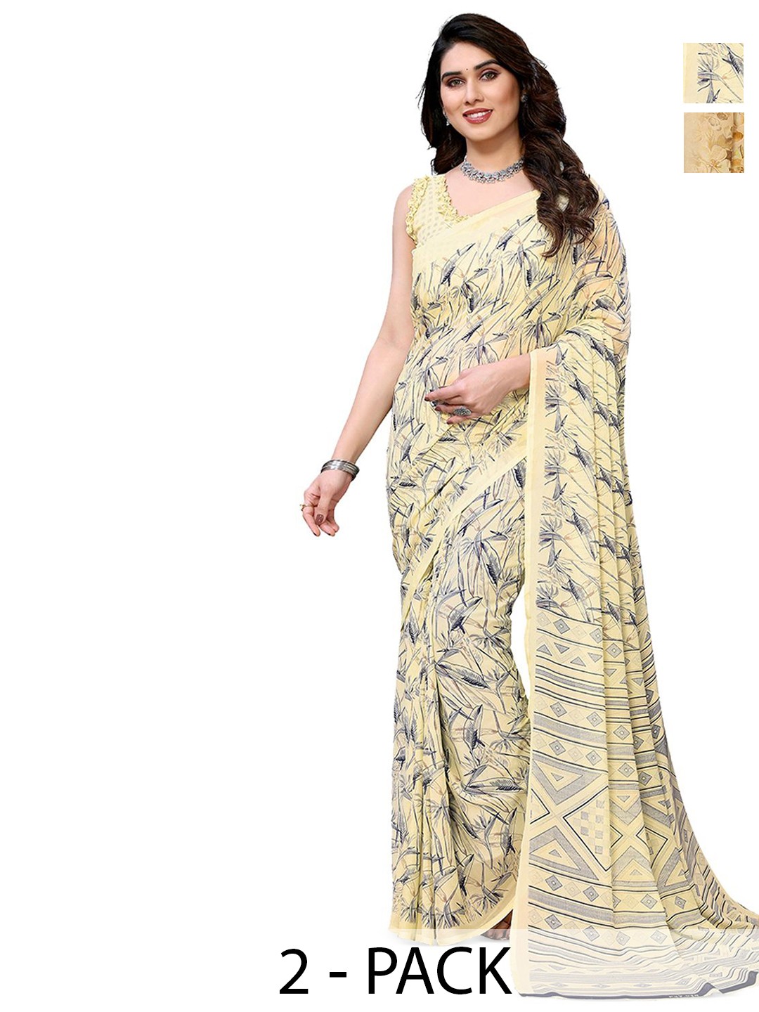 

Moda Rapido Floral Poly Georgette Saree, Yellow