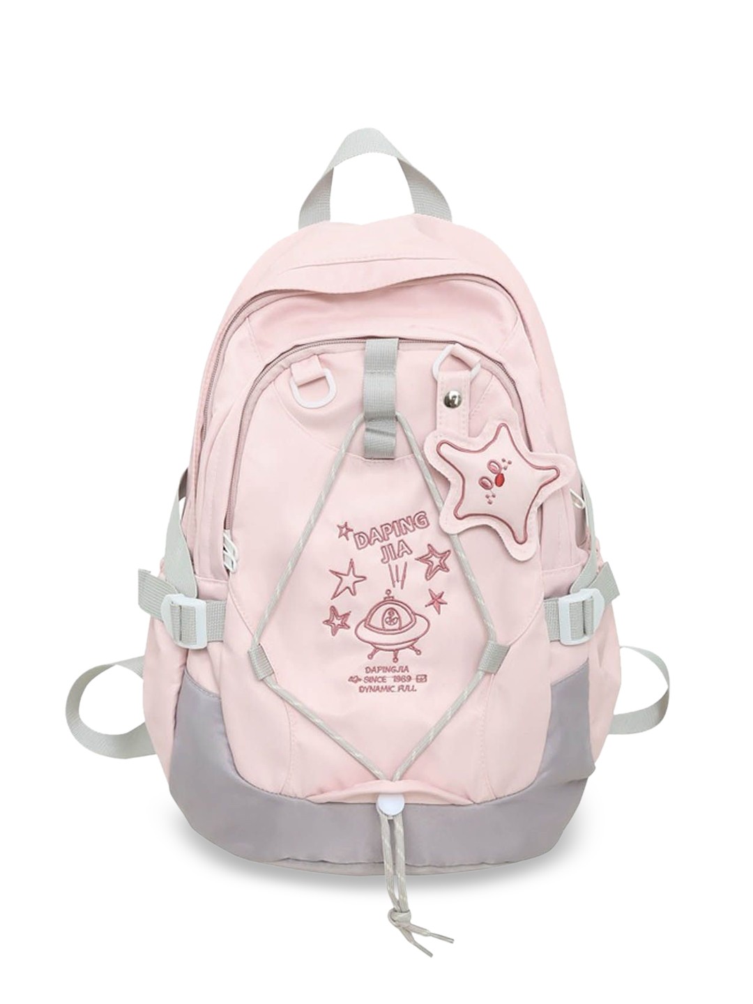

StyleCast Oversized Half Moon Handheld Bag with Cut Work, Pink