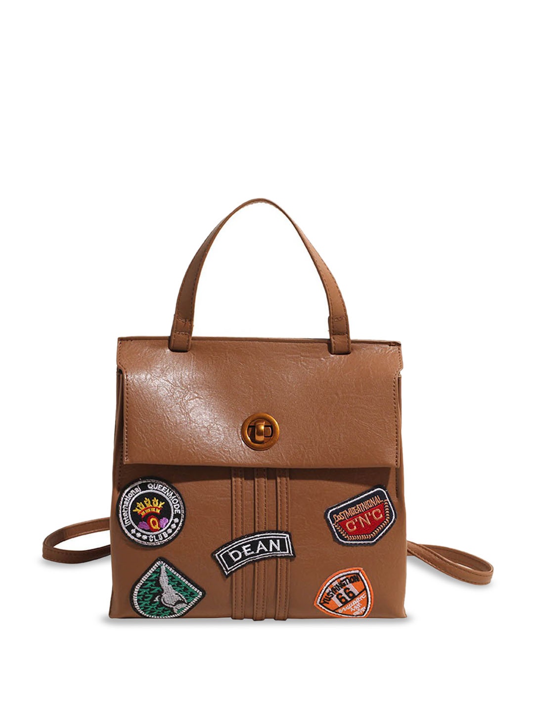 

StyleCast Structured Handheld Bag with Applique, Khaki