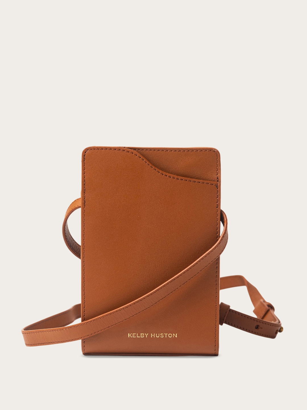 

KELBY HUSTON Leather Structured Sling Bag, Tan
