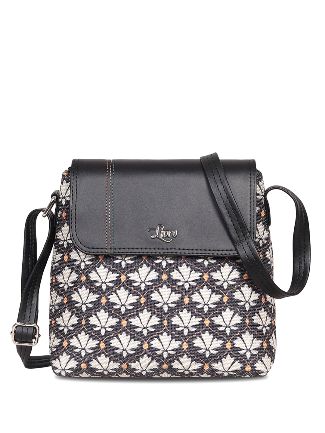 

LIVRO Floral Structured Sling Bag, Black