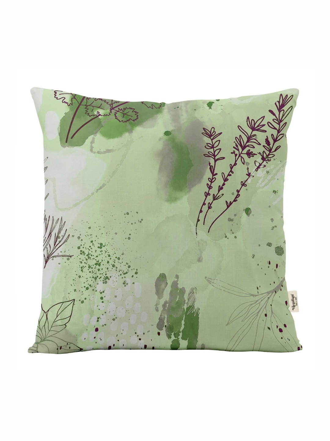 

Vargottam Green & White Set of 5 Floral Square Cushion Covers