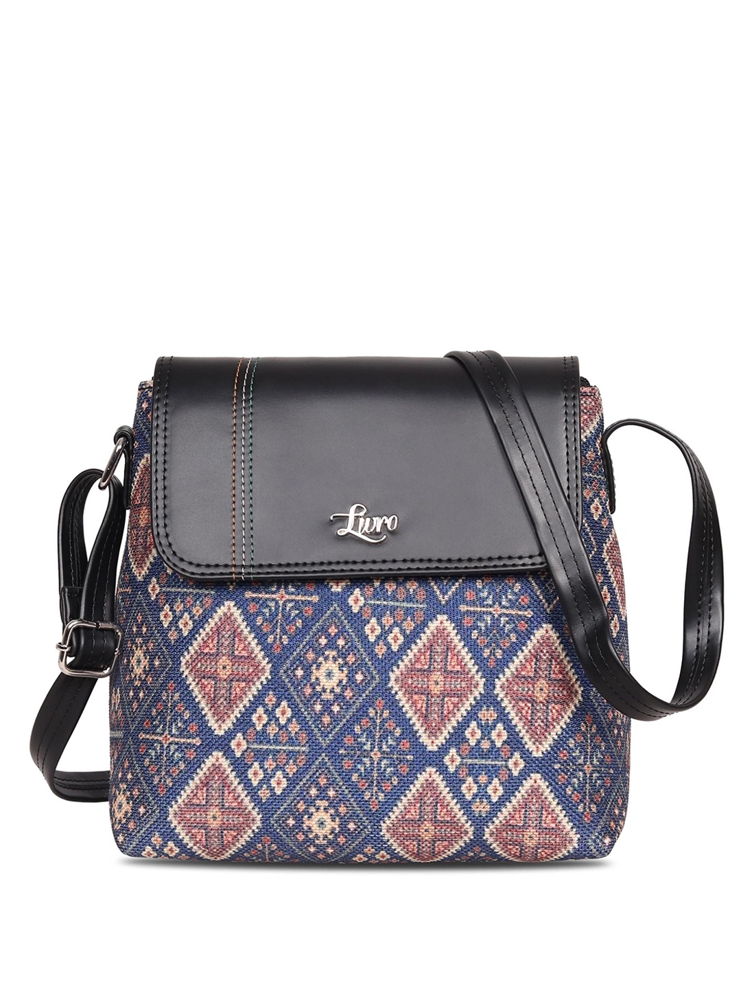 

LIVRO Floral Structured Sling Bag, Black