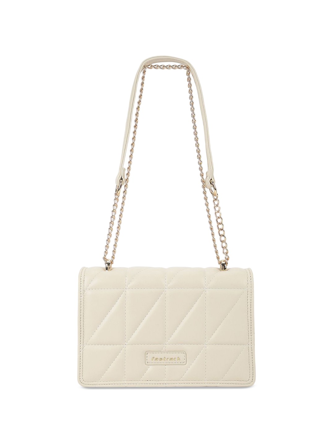 

Fastrack Textured PU Structured Sling Bag with Quilted, Beige