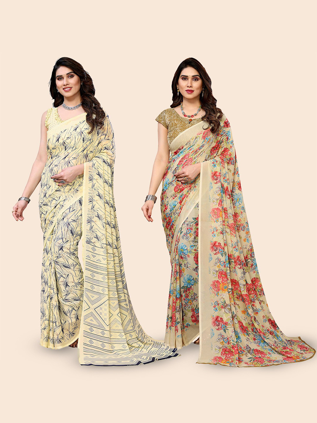

Moda Rapido Floral Poly Georgette Saree, Yellow