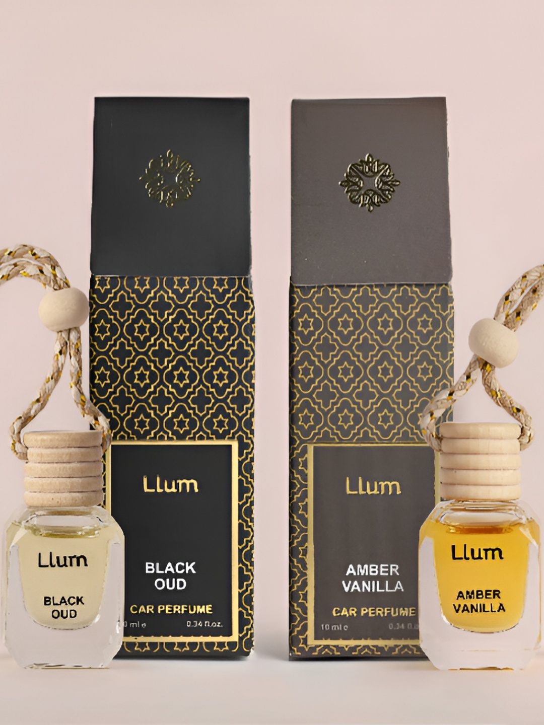 

LLUM Black & Brown Black Oud & Amber Vanilla Fragrance Car AirFreshener