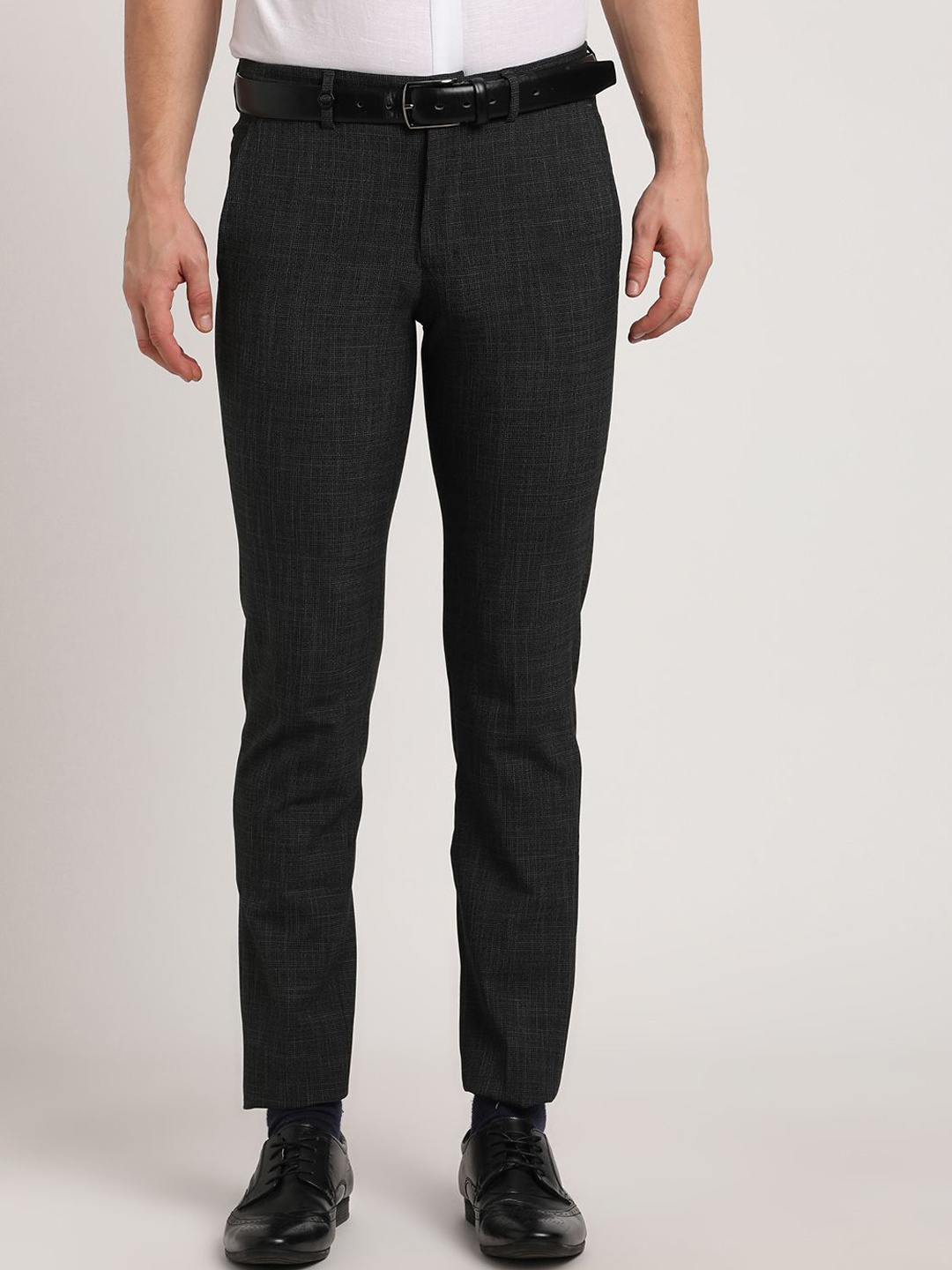 

Turtle Men Tailored Slim Fit Formal Trousers, Black