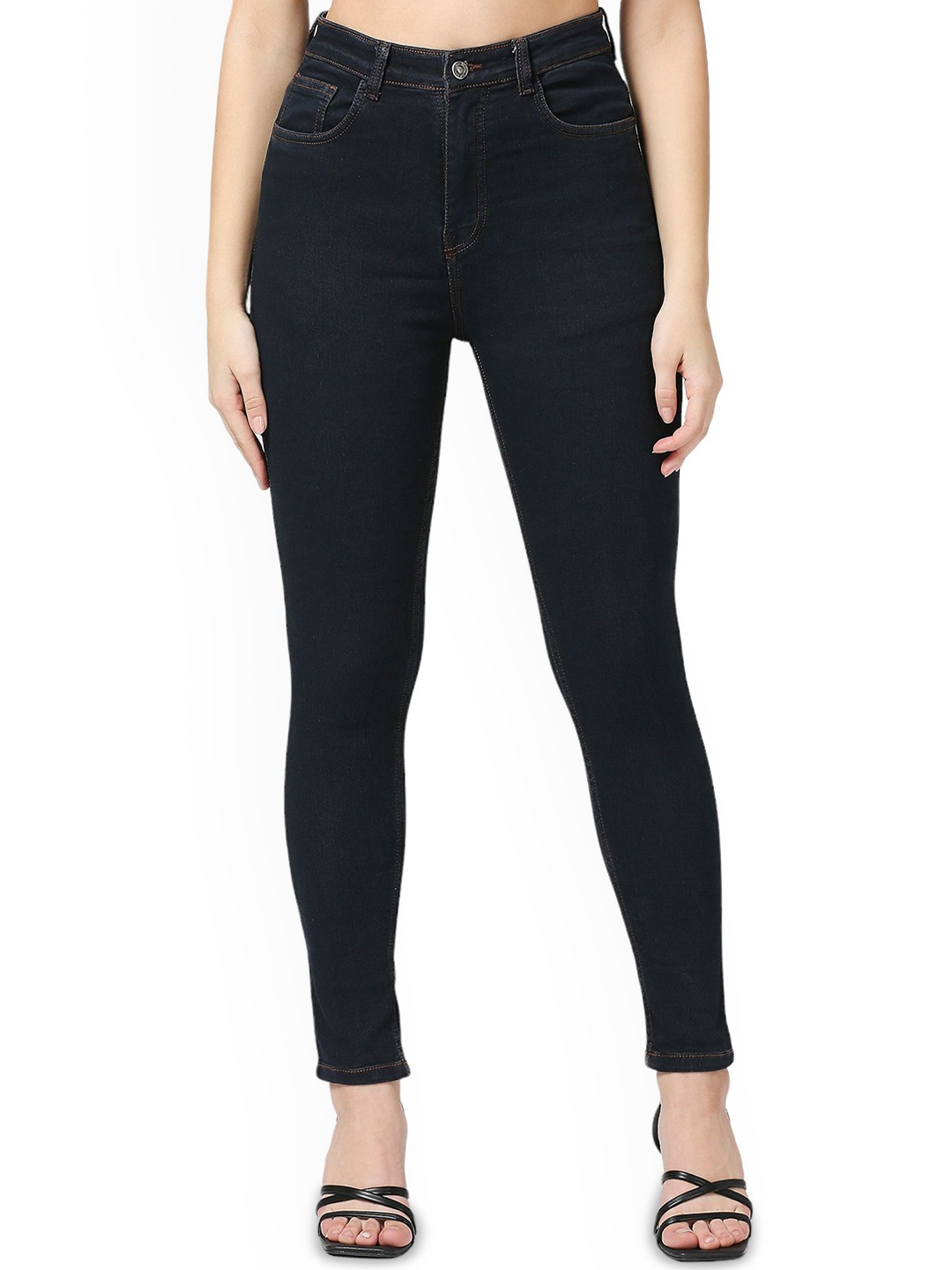 

CEFALU Women Comfort Skinny Fit Stretchable Jeans, Black
