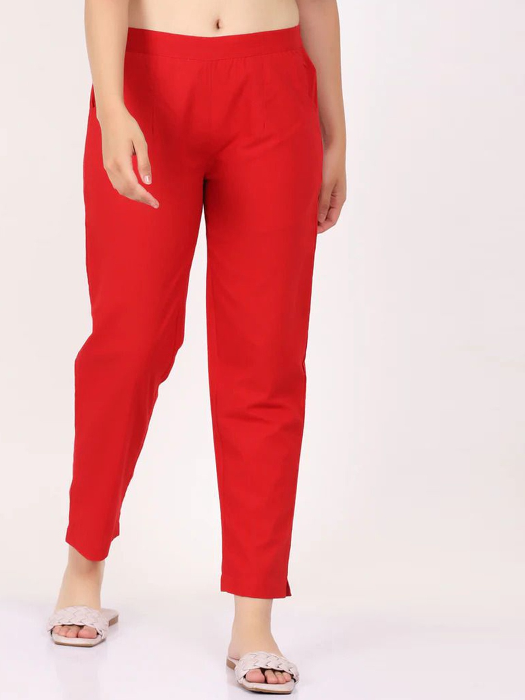 

KASHISHIYA Women Relaxed Trousers, Red