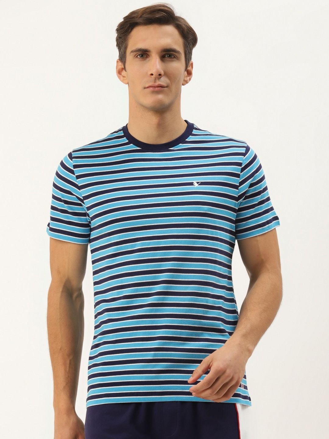 

AMSWAN Men Striped Pockets T-shirt, Multi