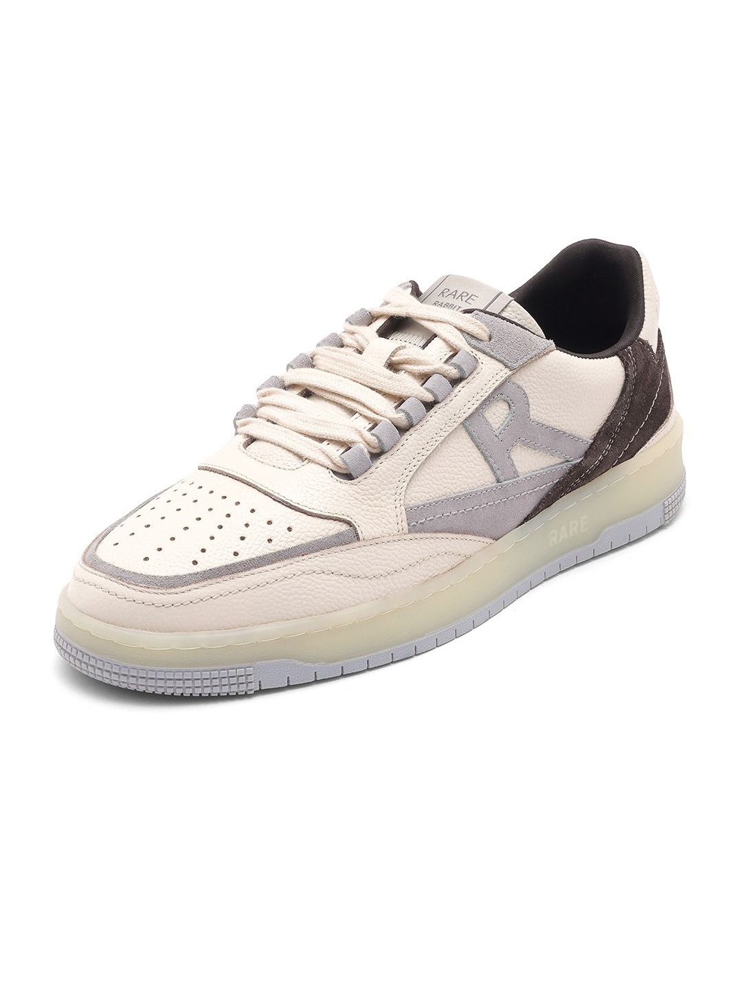 

RARE RABBIT Men Colourblocked Leather Sneakers, Off white