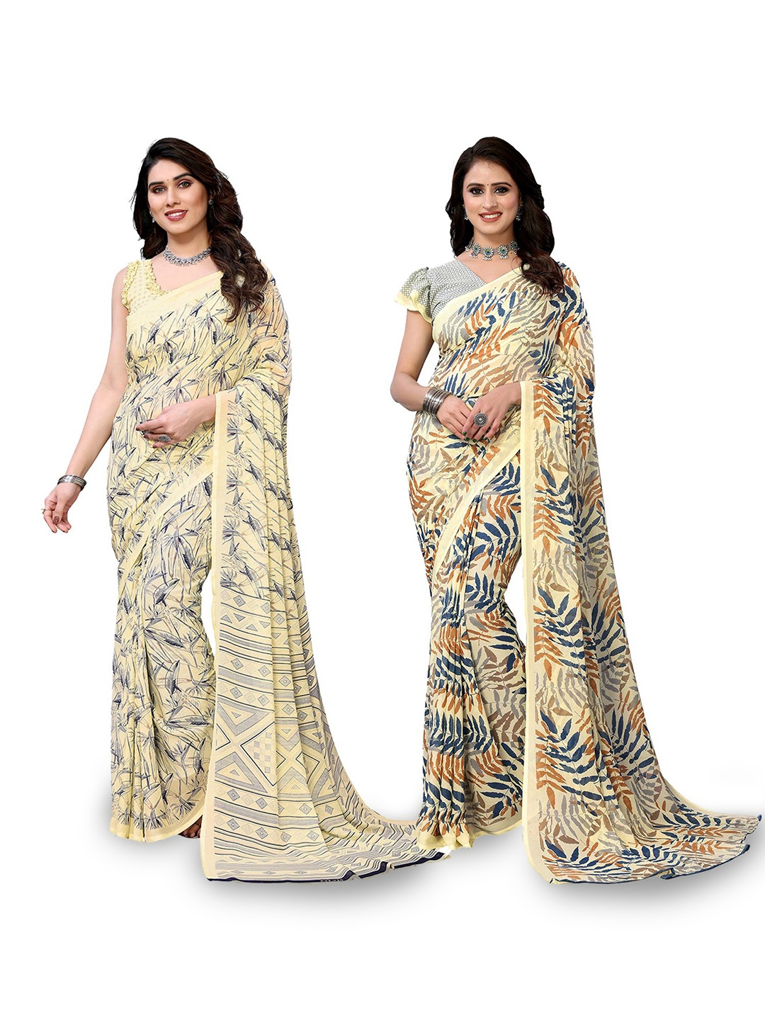 

Moda Rapido Floral Poly Georgette Saree, Yellow