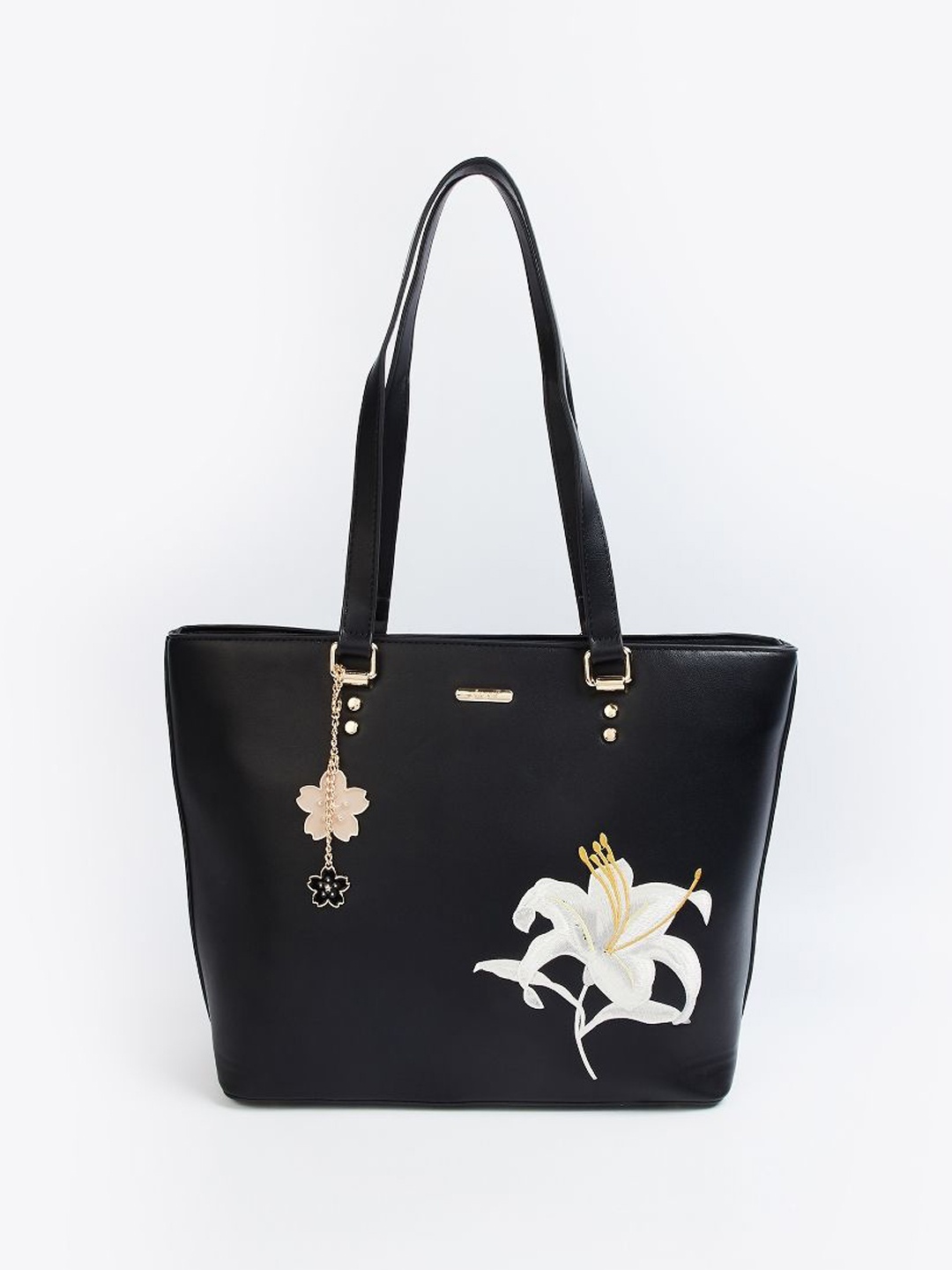 

Ginger by Lifestyle Floral PU Structured Tote Bag, Black