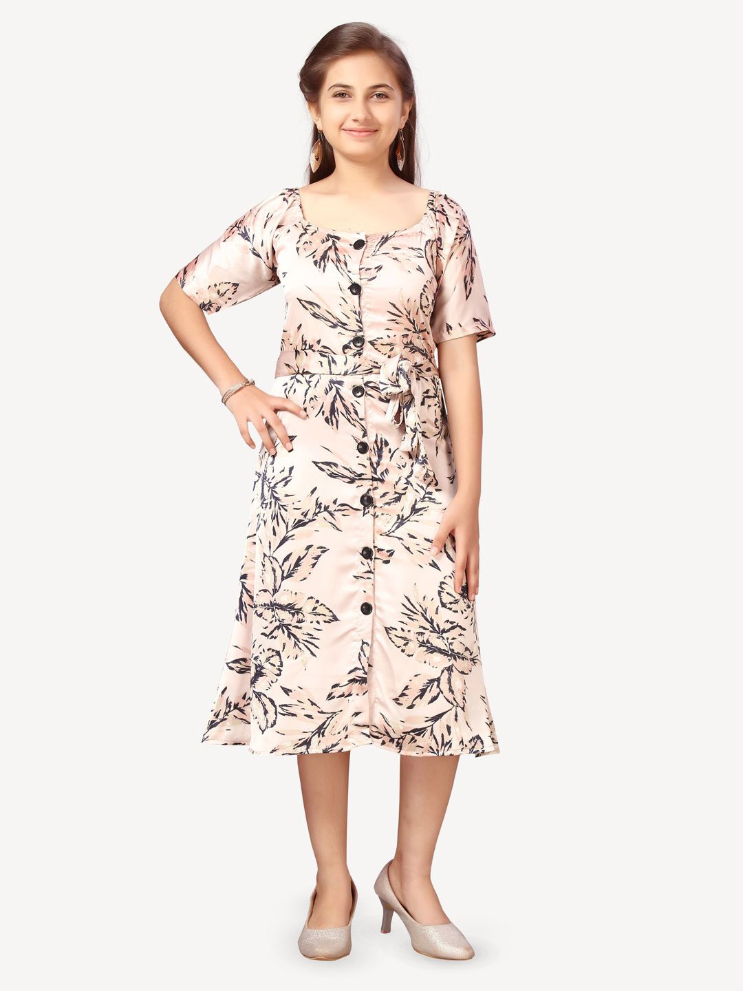 

BAESD Girls A-Line Round Neck Dress, Pink