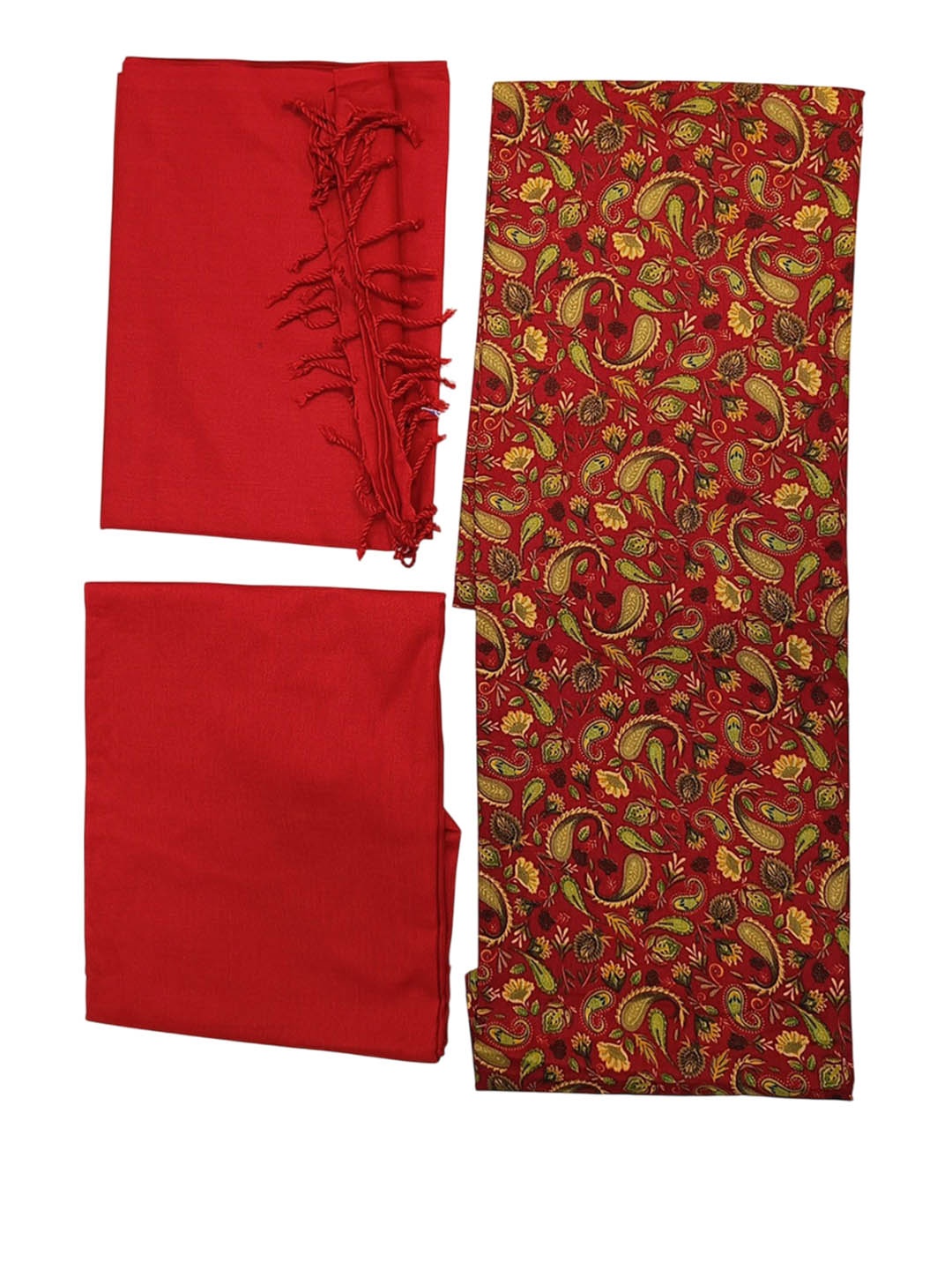 

SPRHA Printed Organza Unstitched Dress Material, Red