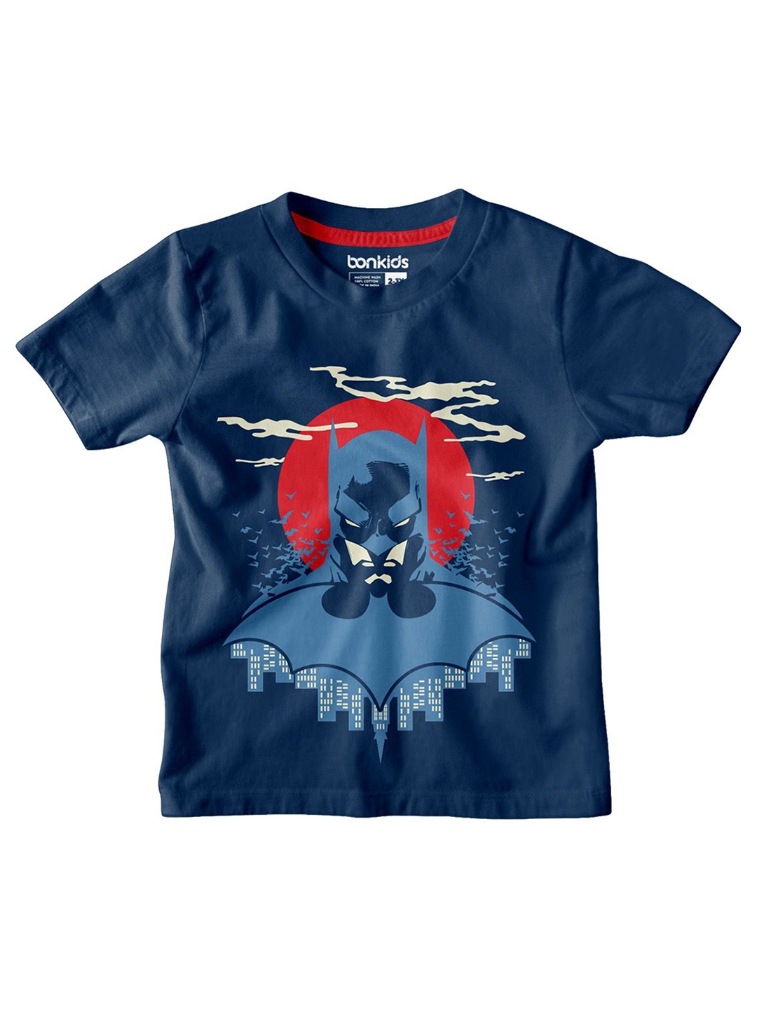 

BONKIDS Boys Printed Applique T-shirt, Navy blue