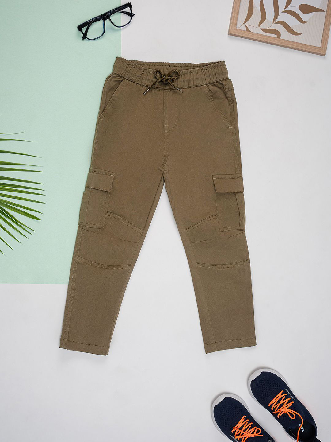 

Purple United Kids Boys Cargos Trousers, Olive