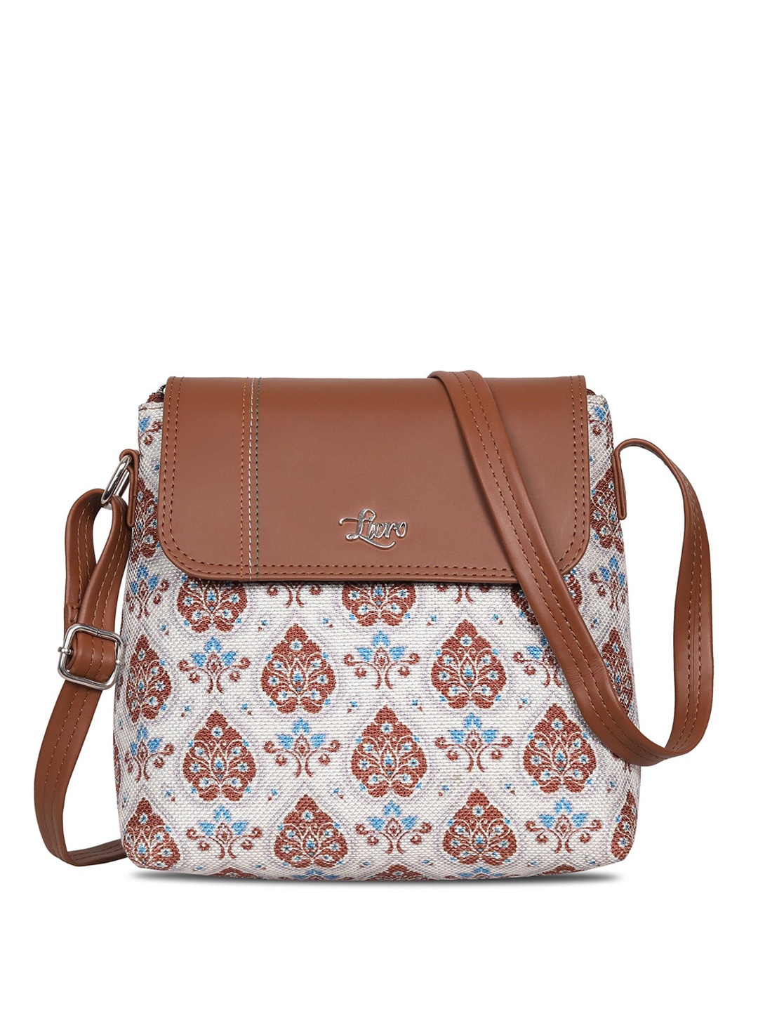 

LIVRO Floral Structured Sling Bag, Brown