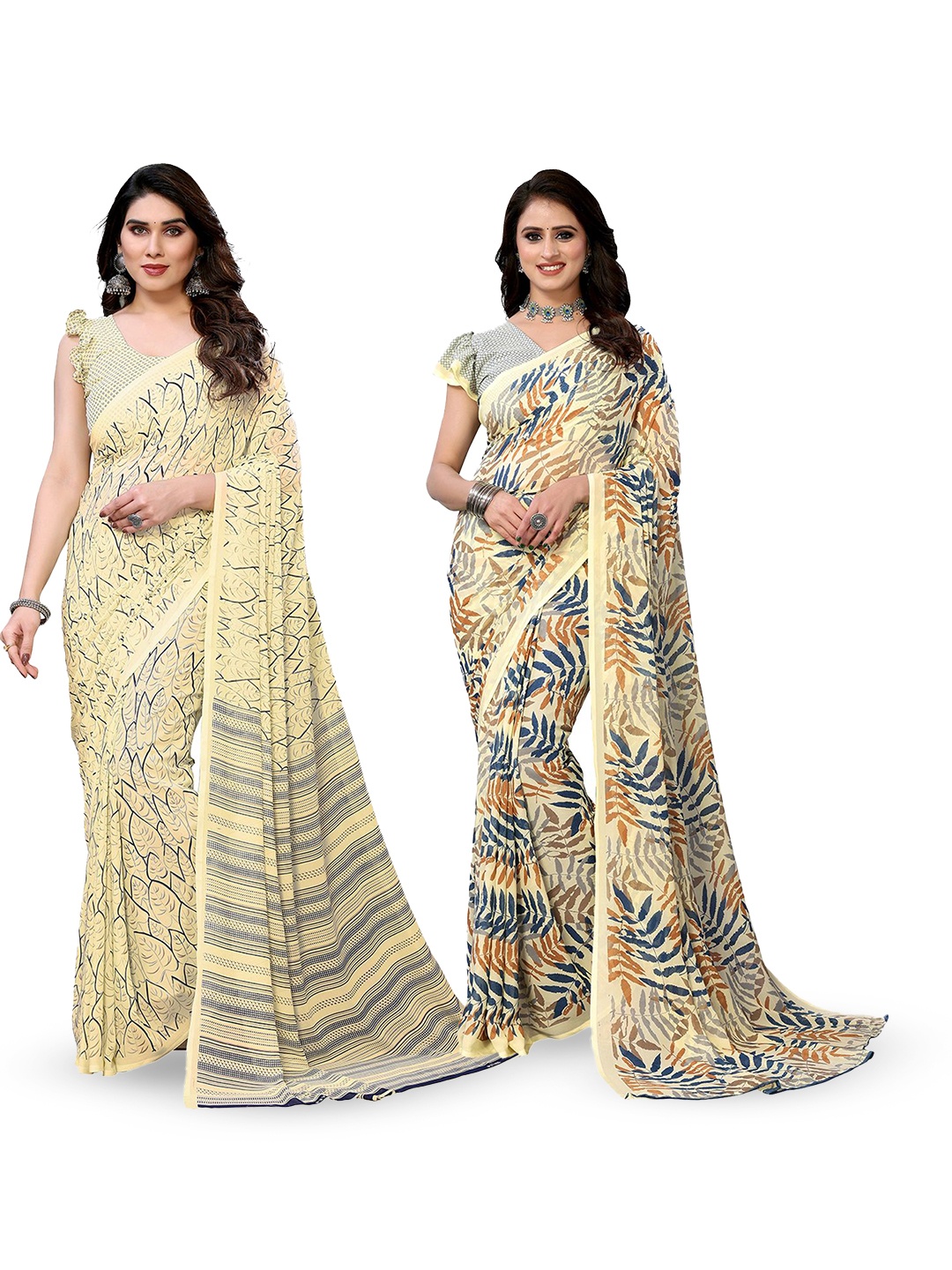 

Moda Rapido Floral Poly Georgette Saree, Yellow