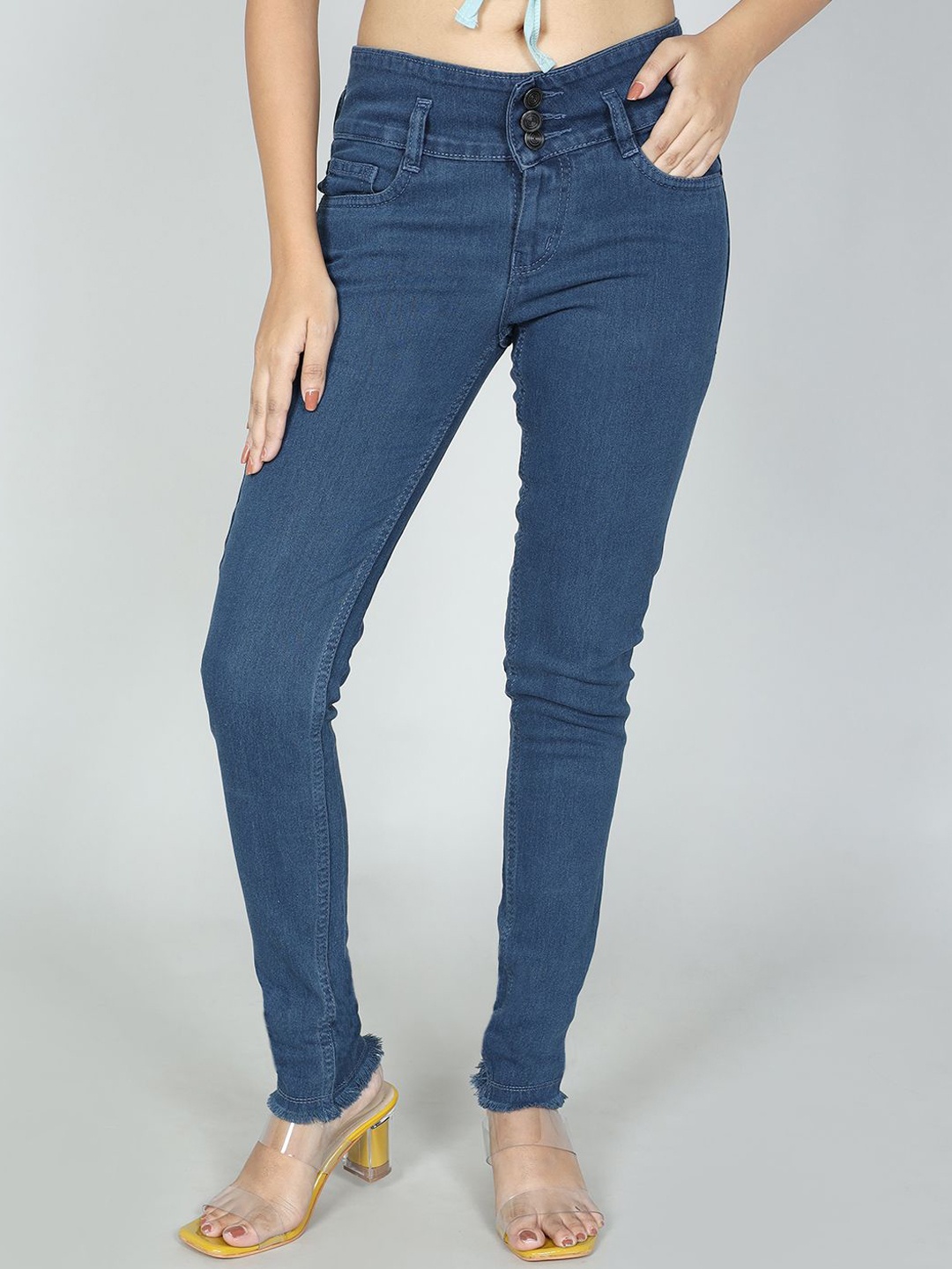 

Novio Women Comfort Slim Fit High-Rise Stretchable Jeans, Blue