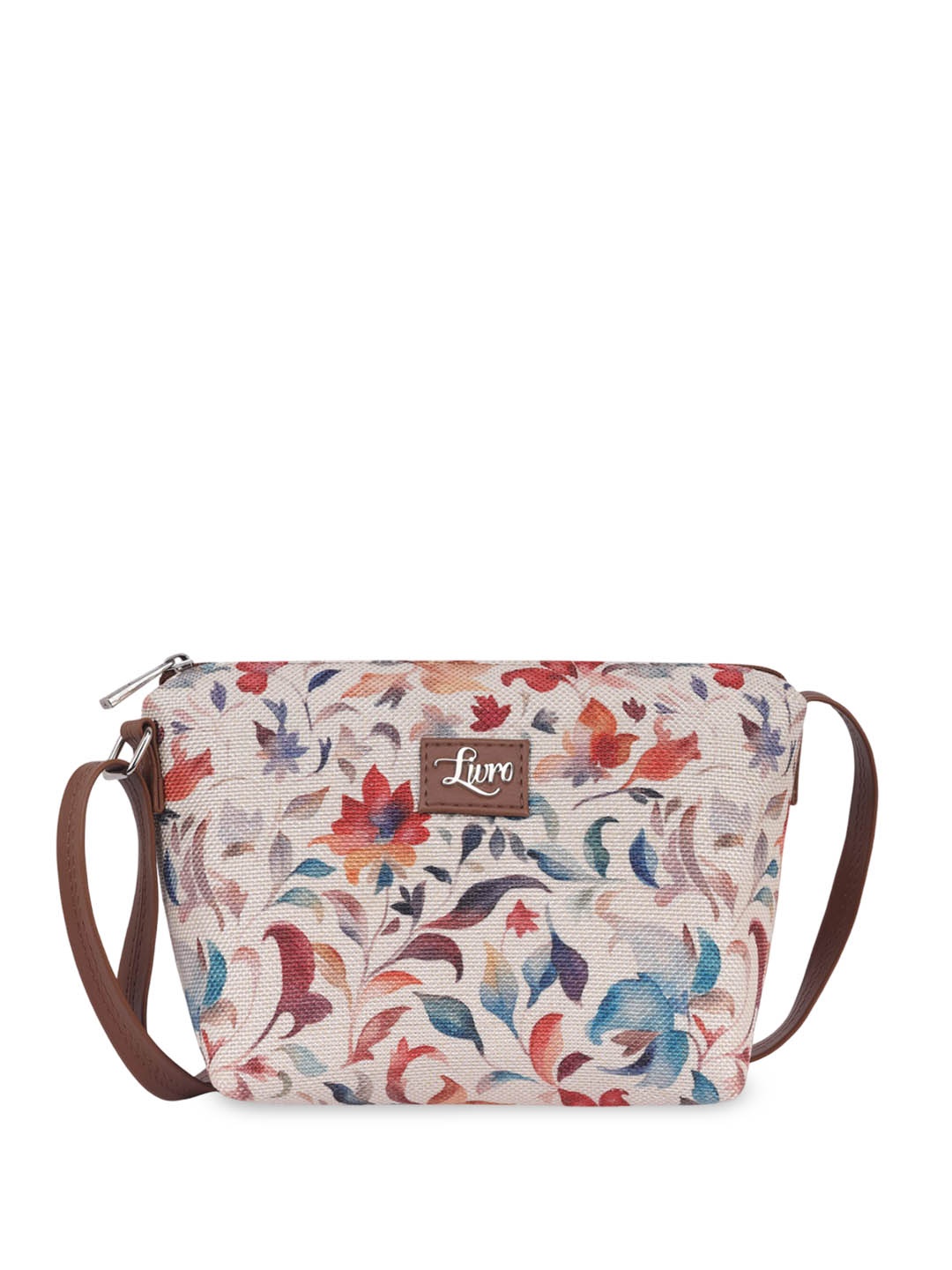 

LIVRO Floral Structured Sling Bag, Brown