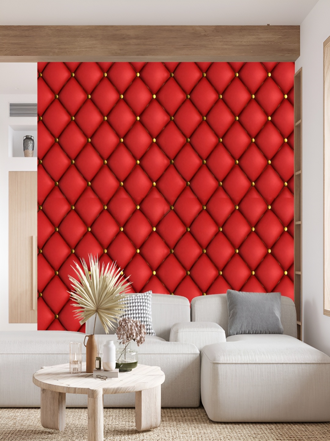 

WE KREATE Red & Black Printed Water ProofWallpaper Decor