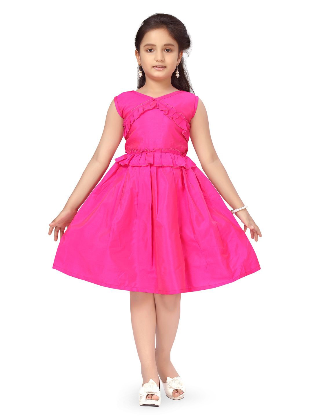 

HERE&NOW Girls Fit-Flare Sleeveless Dress, Pink