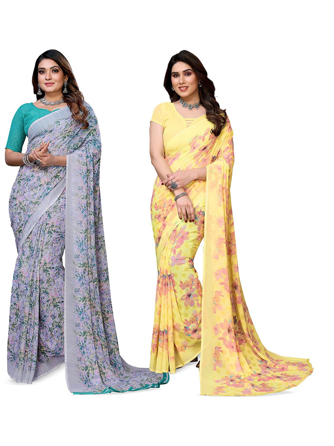 

Moda Rapido Floral Poly Georgette Saree, Yellow