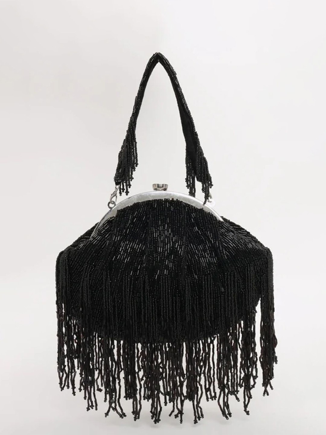 

VASTANS Embellished Tasselled Purse Clutch, Black