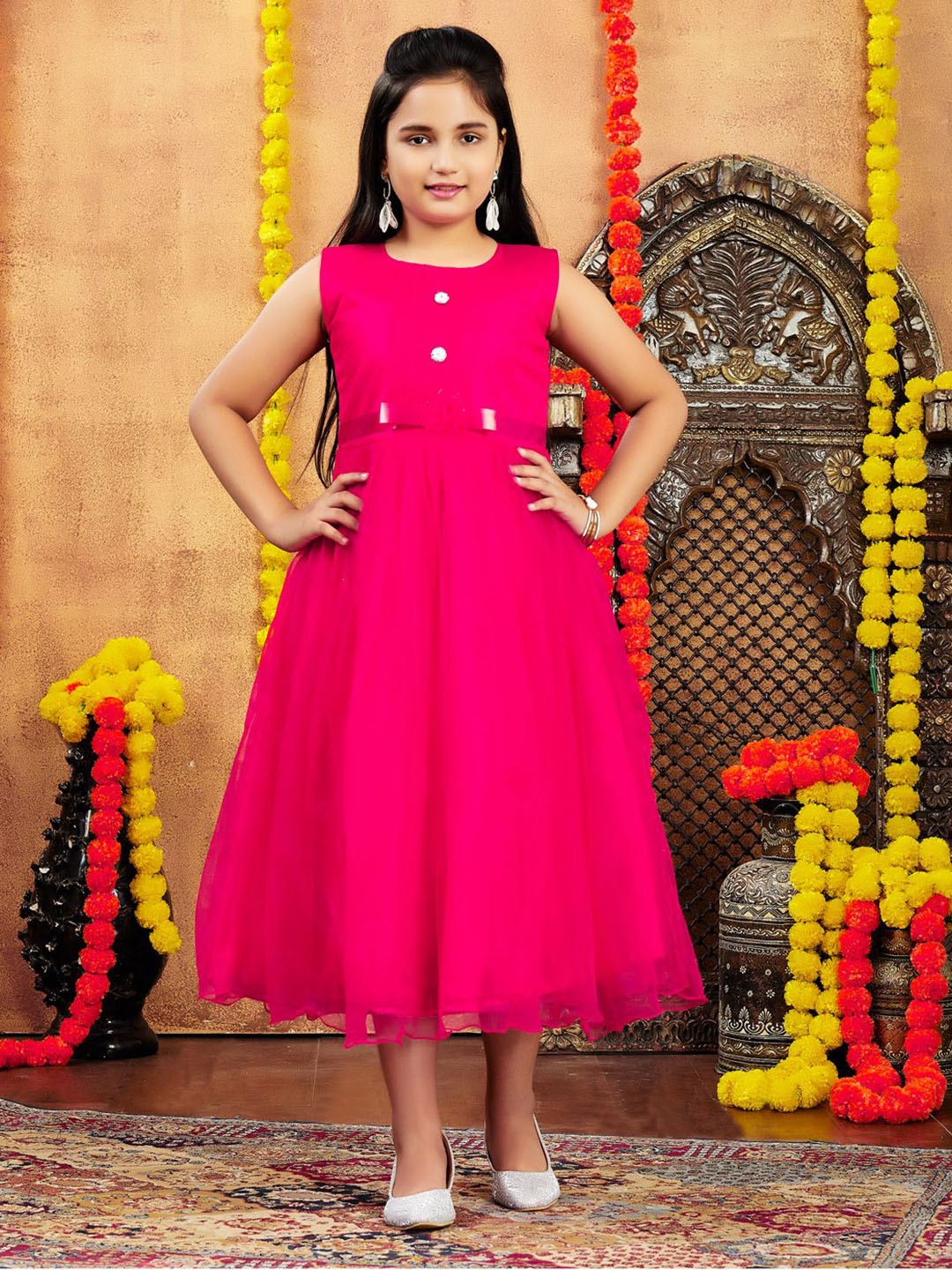 

Sangria Girls Sleeveless Fit & Flared Dress, Red