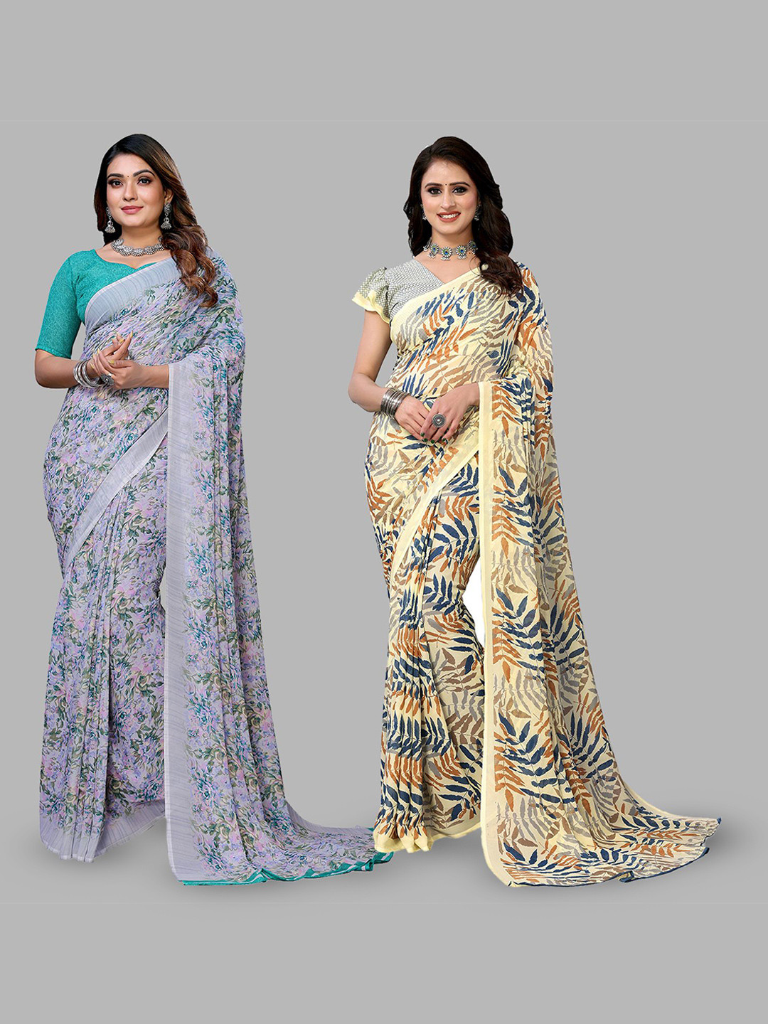 

Moda Rapido Floral Poly Georgette Saree, Yellow