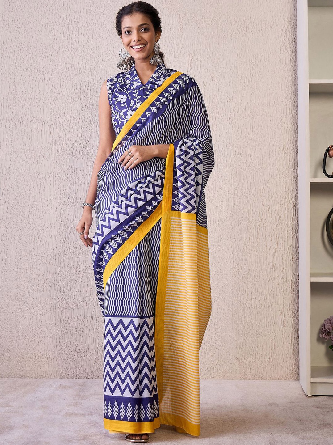 

KALINI Leheriya Leheriya Saree, Blue