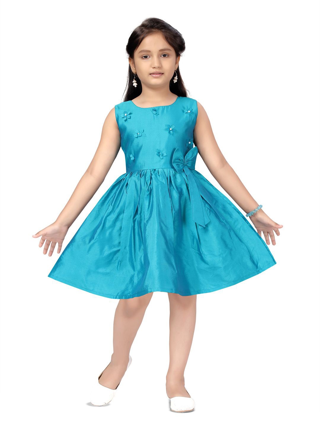

HERE&NOW Embellished Fit & Flare Dress, Turquoise blue