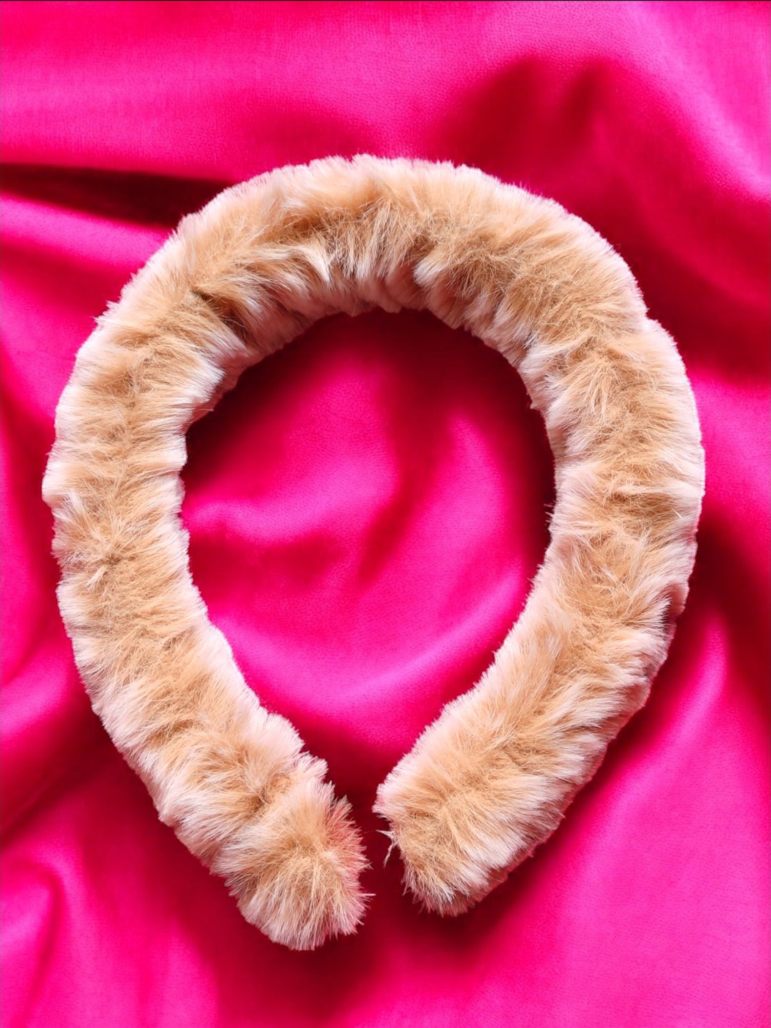 

LYTIX Girls Fluffy Soft Furr Headband, Peach