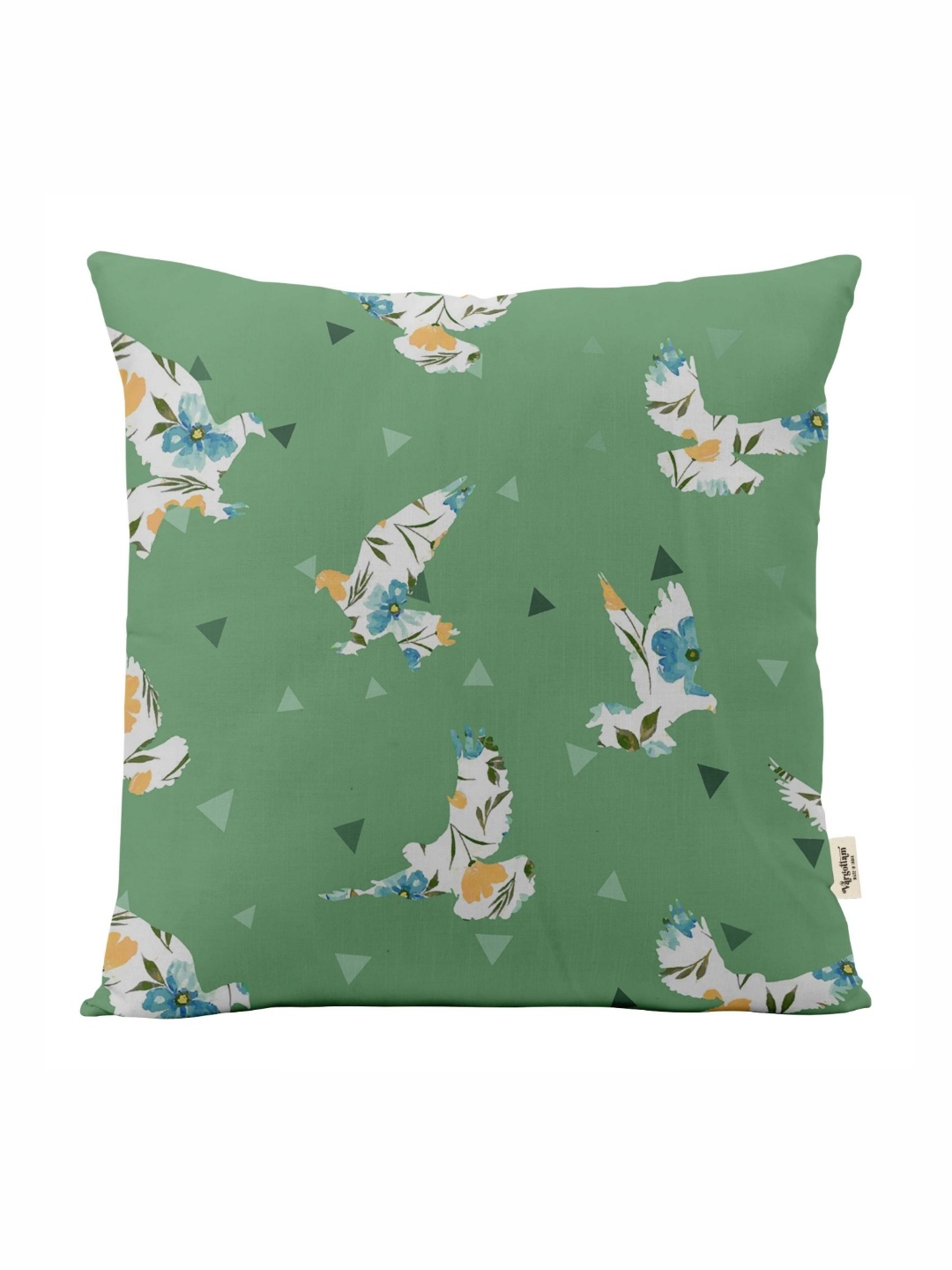 

Vargottam Green Set of 5 Floral Square Cushion Covers