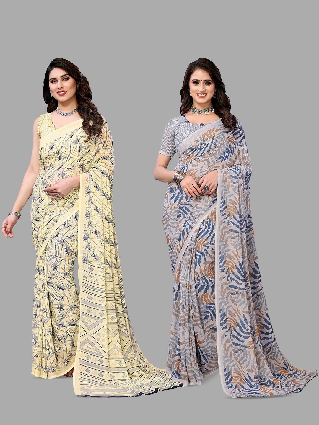 

Moda Rapido Floral Poly Georgette Saree, Yellow