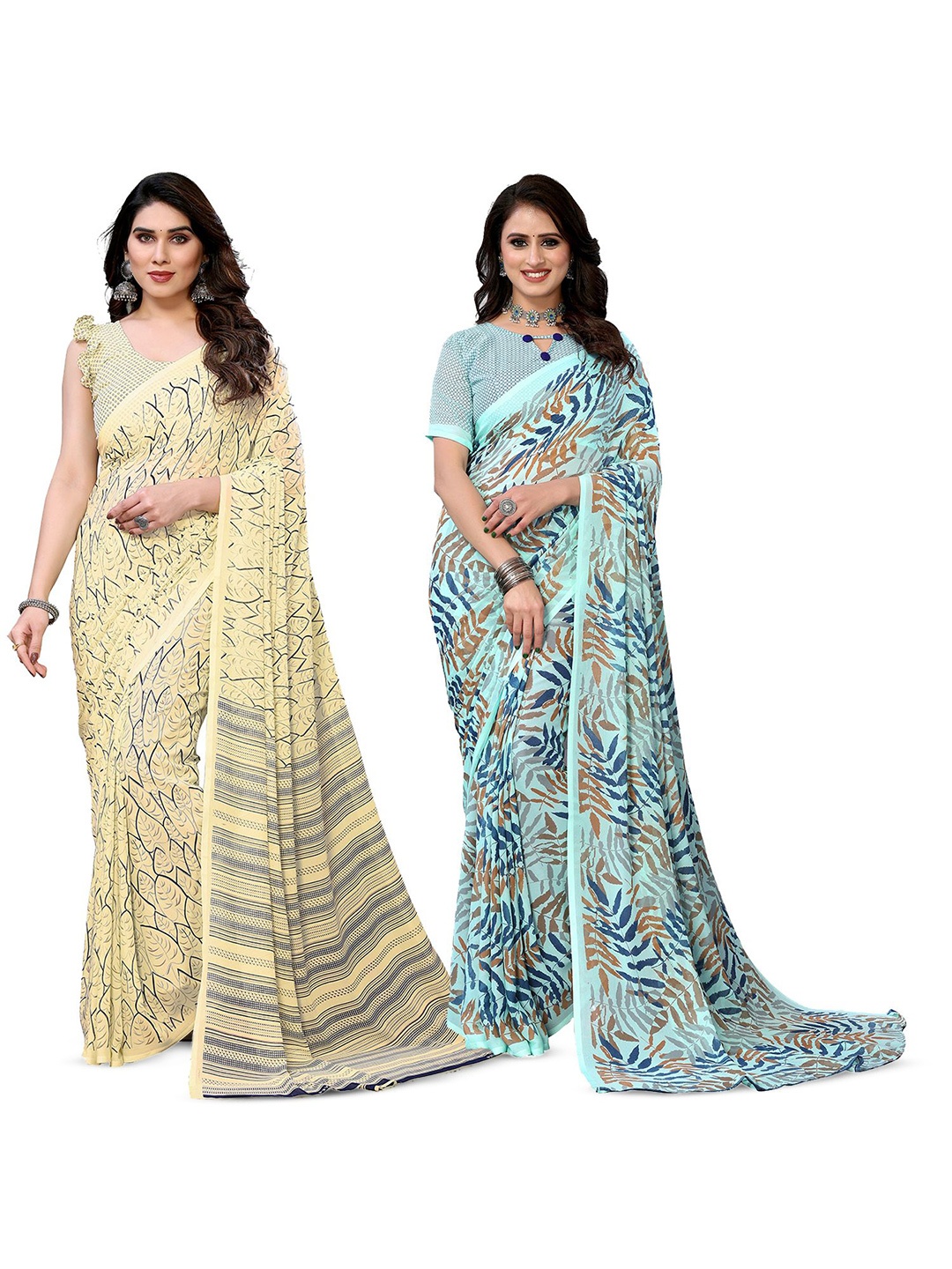 

Moda Rapido Floral Poly Georgette Saree, Yellow