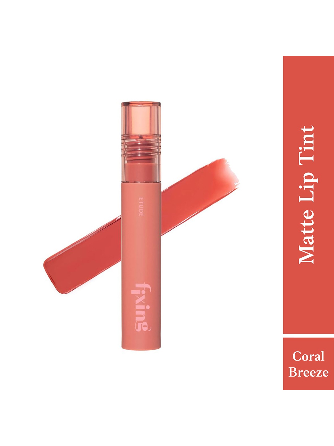 

ETUDE Fixing Tint Hydrating Matte Finish Liquid Lipstick 4g - Coral Breeze 19, Orange