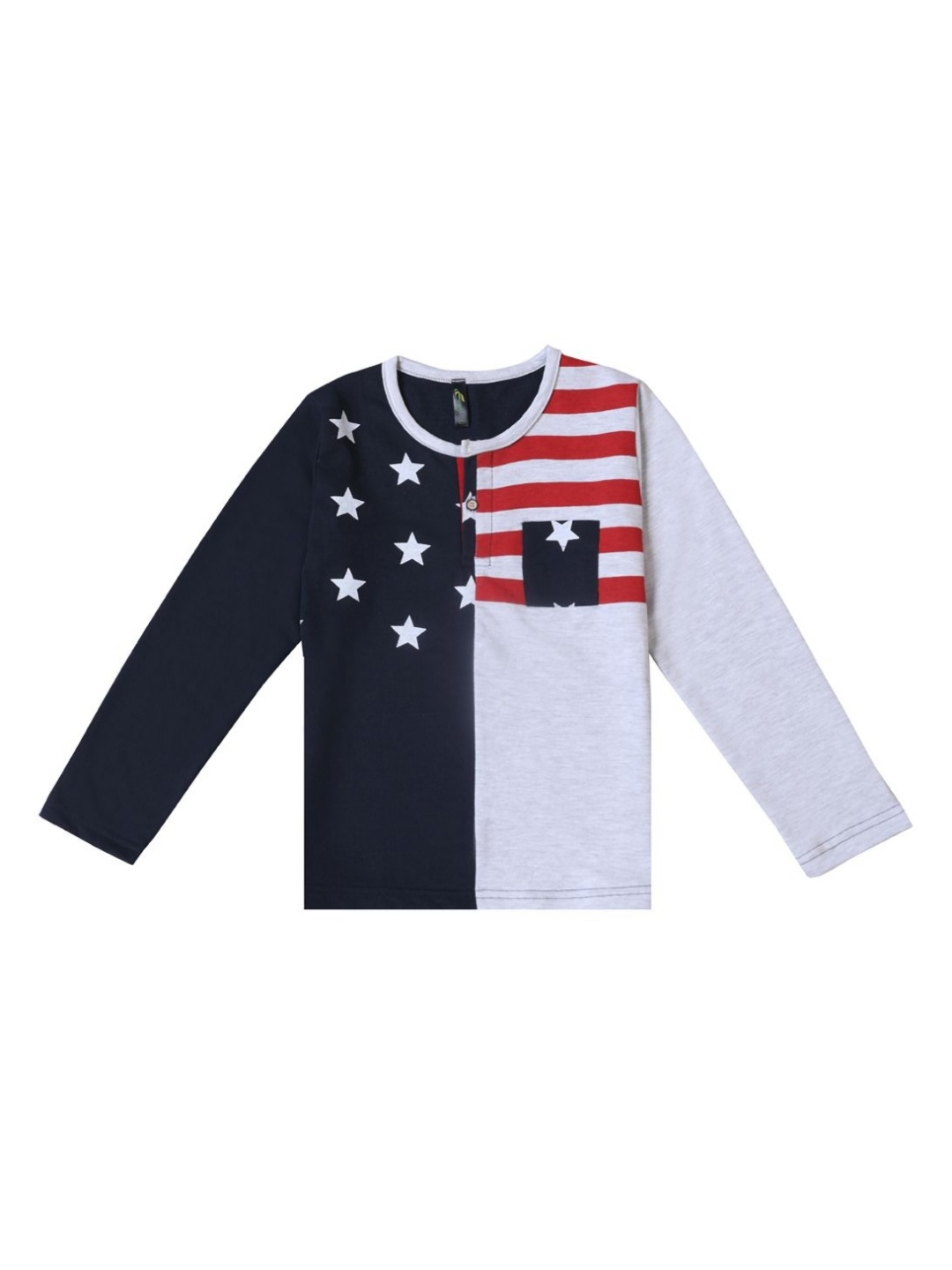 

earth conscious Boys Printed Applique T-shirt, Navy blue